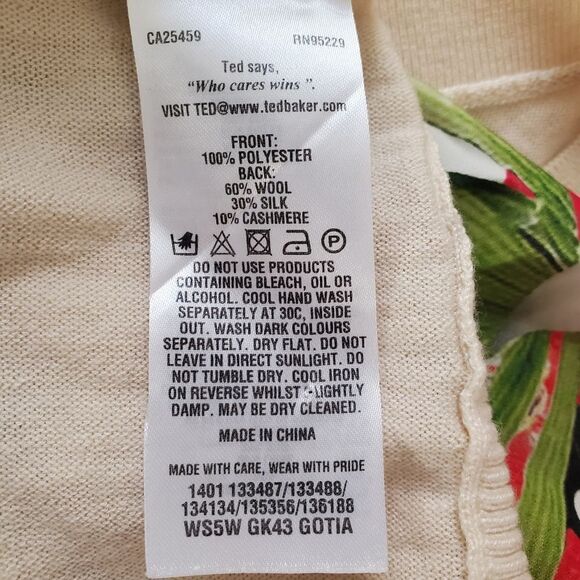 Ted Baker London Gotia Mirrored Tropics Sweater Sz 2 - Picture 13 of 13